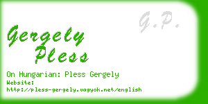 gergely pless business card